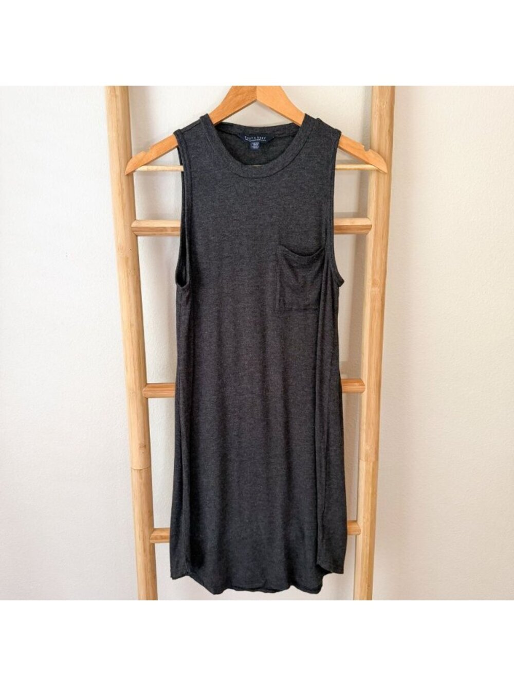 Soft & Sexy American Eagle Dark Gray Sleeveless Swing Dress Pocket Size Small